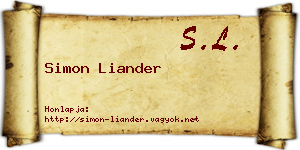 Simon Liander névjegykártya